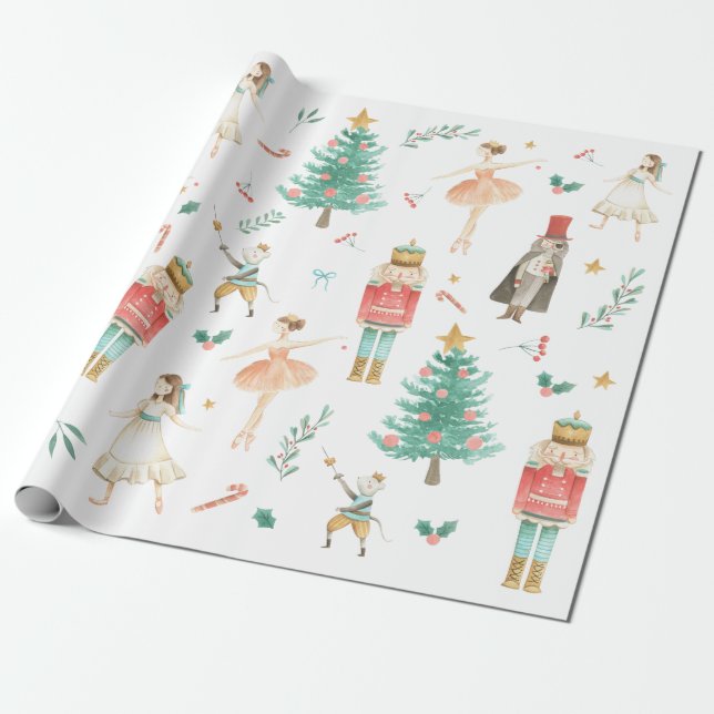 Nutcracker Ballet Jall Jul Bilder Wrapping Papper Presentpapper (Utrullad)