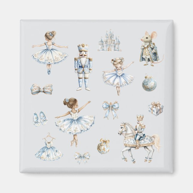 Nutcracker Ballet jul Mönster Magnet (Framsidan)