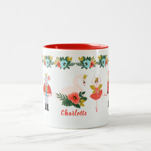 Nutcracker Ballet jul Personlig Namn Två-Tonad Mugg