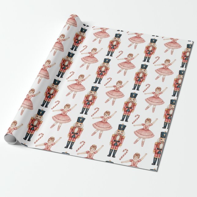 Nutcracker Ballet jul Presentpapper (Utrullad)