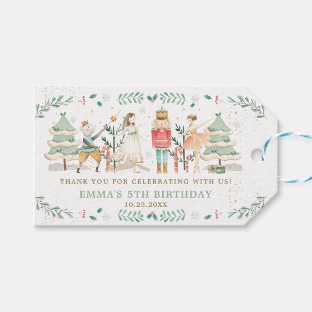 Nutcracker Ballet Juldagen Tack Presentetikett (Framsidan (Horisontell))