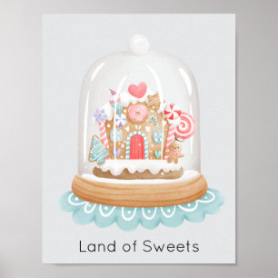 Nutcracker Ballet Land på sötsaker Jul Poster