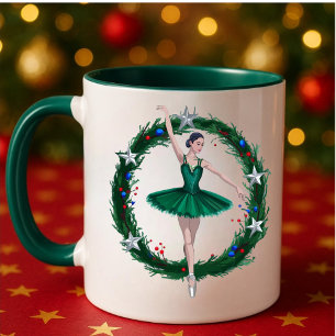 Nutcracker Ballet Mugg Grönt jul Ballerina