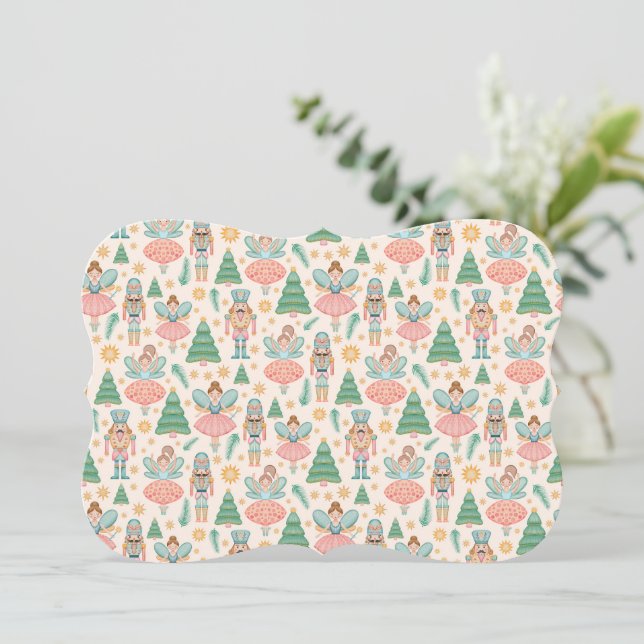 Nutcracker Ballet och Älvor på Cream Background (Stående Fram)