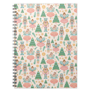 Nutcracker Ballet och Älvor på Cream Background Anteckningsbok
