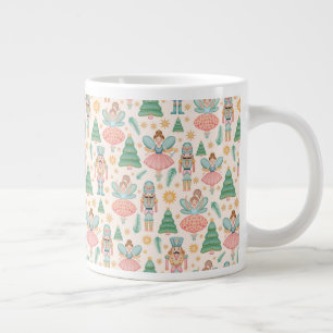Nutcracker Ballet och Älvor på Cream Background Jumbo Mugg