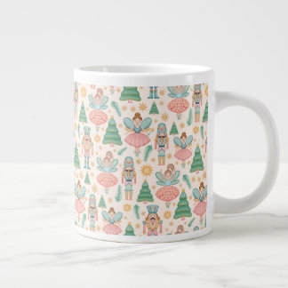 Nutcracker Ballet och Älvor på Cream Background Jumbo Mugg