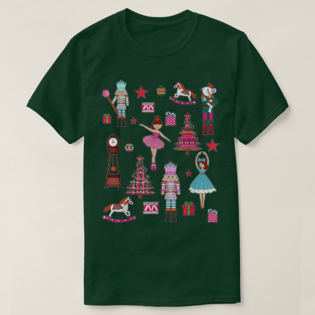 Nutcracker Ballet Pastel Balletomane Jul Paj T Shirt (Design framsida)