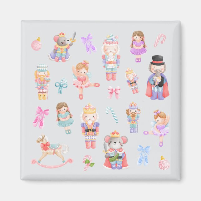 Nutcracker Ballet Pastel-jul Magnet (Framsidan)