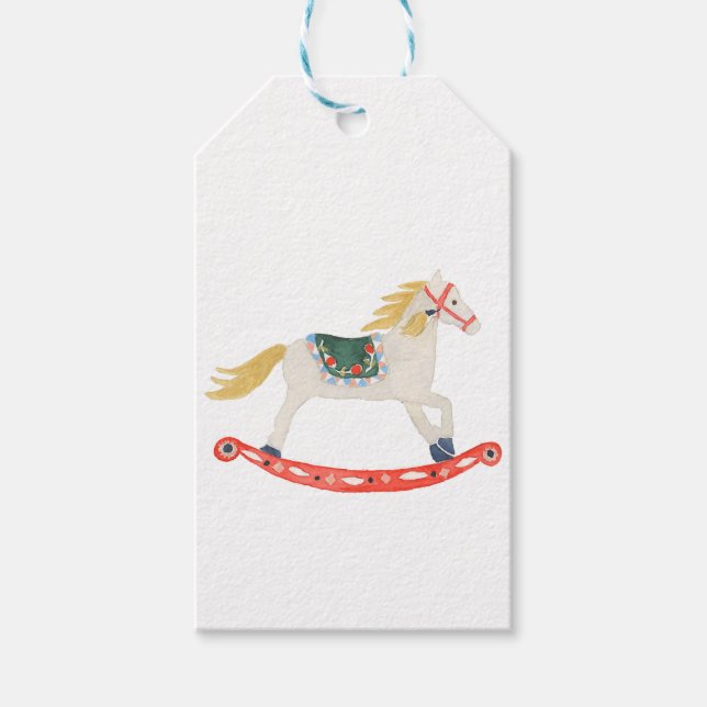 Nutcracker Ballet Rocking Horse Gift-Märkre Presentetikett (Framsidan)