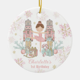 Nutcracker Ballet  Rosa 1:a födelsedag Julgransprydnad Keramik