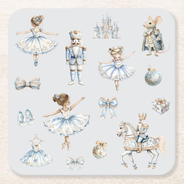 Nutcracker Ballet Underlägg Papper Kvadrat (Framsidan)
