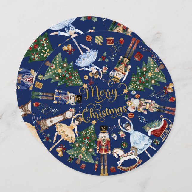 Nutcracker Ballet Vintage God jul Julkort (Fram/baksida)