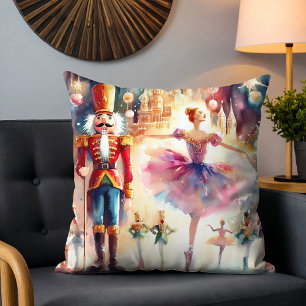 Nutcracker Ballet Watercolor jul Ballerina Kudde