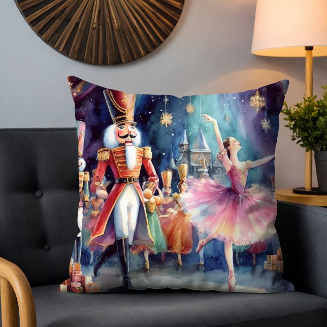 Nutcracker Ballet Watercolor jul Ballerina Kudde (Skapare uppladdad)