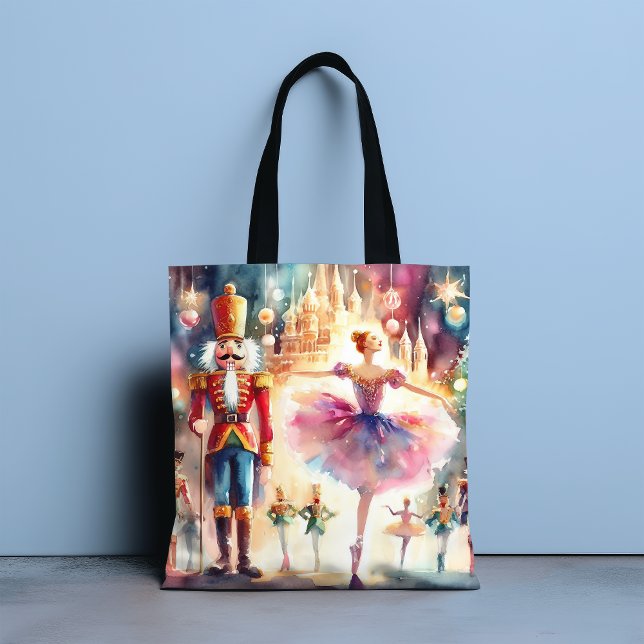 Nutcracker Ballet Watercolor jul Ballerina Tygkasse (Skapare uppladdad)