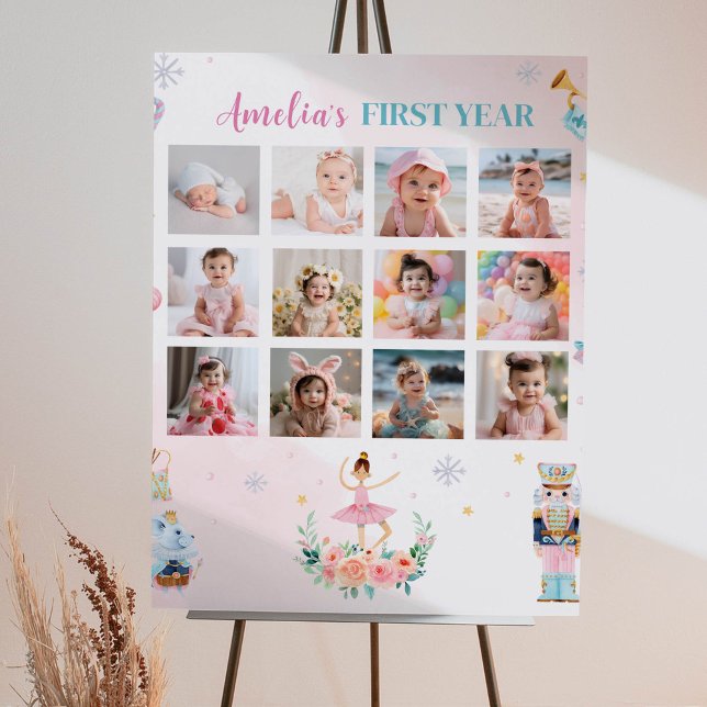 Nutcracker Birthday 12 Photo Milestone Poster (Skapare uppladdad)