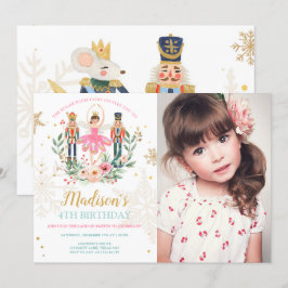 Nutcracker Birthday Girl Ballet Girl Suger plommon Inbjudningar