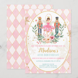 Nutcracker Birthday Girl Ballet Girl Suger plommon Inbjudningar