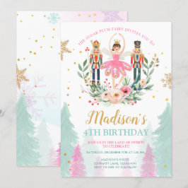 Nutcracker Birthday Girl Ballet Girl Suger Plum Inbjudningar