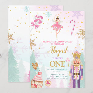Nutcracker Birthday Girl Land of Sweets Fairy Inbjudningar