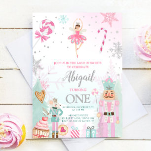 Nutcracker Birthday Girl Land of Sweets Fairy Inbjudningar