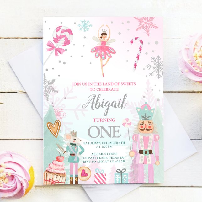 Nutcracker Birthday Girl Land of Sweets Fairy Inbjudningar (Skapare uppladdad)