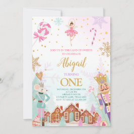 Nutcracker Birthday Girl Land of Sweets Fairy Invi Inbjudningar