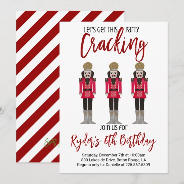 Nutcracker Birthday Inbjudningar (Fram/baksida)