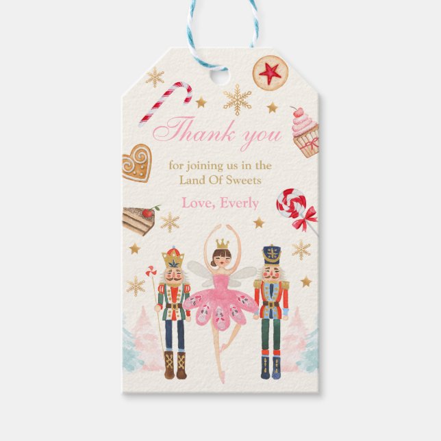Nutcracker Birthday Land Sweet Birthday Favor Presentetikett (Framsidan)