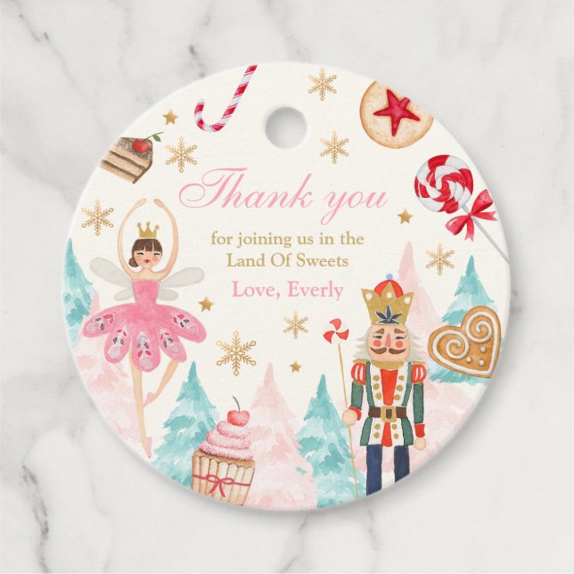 Nutcracker Birthday Land Sweet Födelsedagsfest Gåvor Etiketter (Framsida)