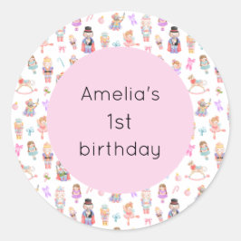 Nutcracker Birthday Runt Klistermärke