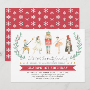 Nutcracker Birthday Sugar Plum Fairy God jul Inbjudningar