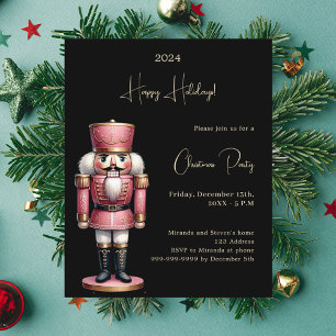 Nutcracker Black guld jul-inbjudan Party