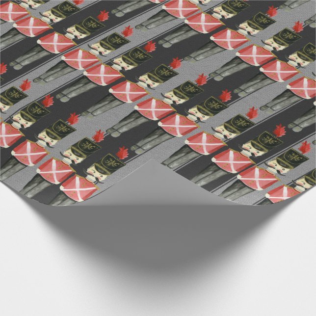 NUTCRACKER BLACK OCH GRÅTT GIFT WRAP PRESENTPAPPER (Hörn)