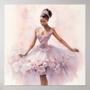Nutcracker: Black Sugar Plum Fairy in Rosa Tutu Poster