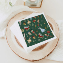 Nutcracker blue guld ballerina barns födelsedag pa pappersservett