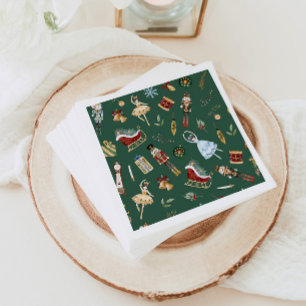 Nutcracker blue guld ballerina barns födelsedag pa pappersservett