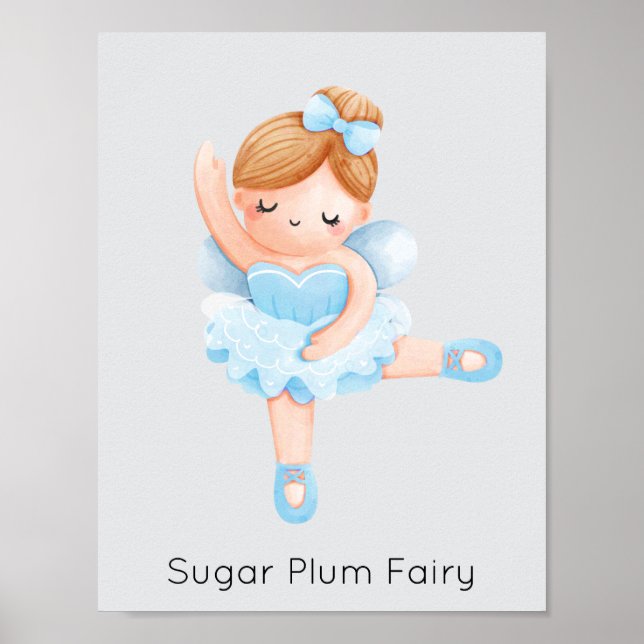 Nutcracker Blue Sugar Plum Fairy God jul Poster (Framsidan)