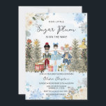 Nutcracker Blue Winter Snöflingor Baby Shower Inbjudningar<br><div class="desc">Nutcracker Blue Winter Snöflingor är på väg som Baby Shower</div>
