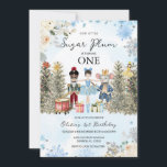 Nutcracker Blue Winter Snöflingor Första födelseda Inbjudningar<br><div class="desc">Nutcracker Blue Winter Snöflingor Birthday</div>