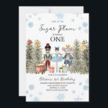 Nutcracker Blue Winter Träd Snöflingor födelsedag Inbjudningar<br><div class="desc">Nutcracker Blue Winter Snöflingor Birthday</div>