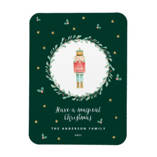 Nutcracker botaniskt, sött julvykort magnet