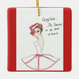 Nutcracker Candy cane ornament. Julgransprydnad Keramik