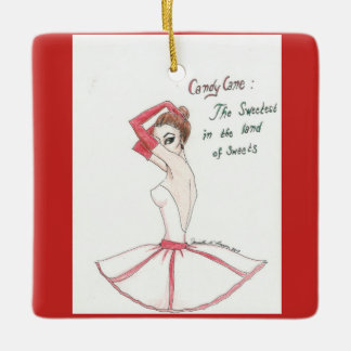 Nutcracker Candy cane ornament. Julgransprydnad Keramik
