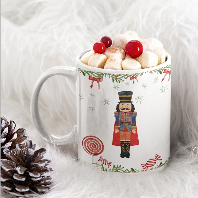 Nutcracker Candy cane Red Bow jul Mugg (Skapare uppladdad)