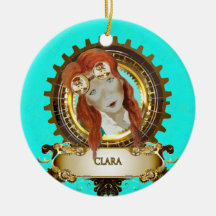 Nutcracker Ceramic Circle Ornament CLARA