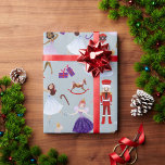 Nutcracker Characters Soldiers Rocking Horse Leksa Presentpapper<br><div class="desc">Julens Nutcracker Characters Red Soldiers,  Rocking Horse,  Ballet Dancers,  Candy cane,  Leksak Illustration Mönster Wrapping Papper.</div>