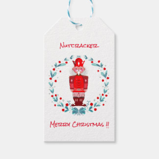 Nutcracker Christmas Greeting Card Festive Holiday Presentetikett