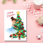 Nutcracker Clara Ballerina Julsäck Helgkort<br><div class="desc">Den vackra helgdag är centrerad kring Nutcracker-produktionen. Den här designen inspirerades av lag I från Nutcracker,  där Clara får Nutcracker som gåva.</div>